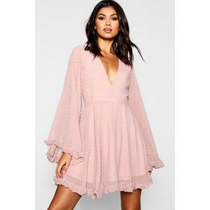 Boohoo flare sleeve dress